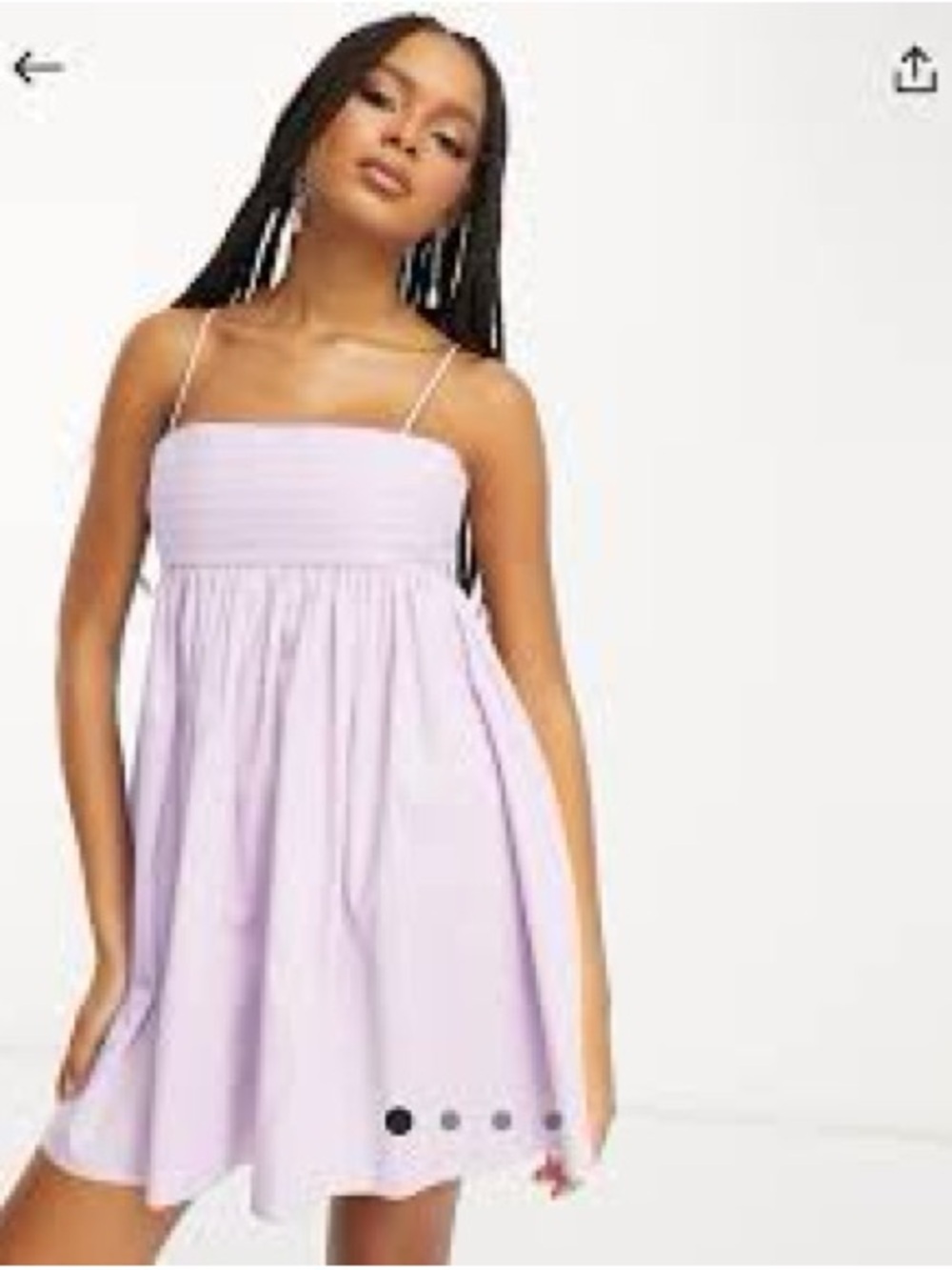 ASOS Lilac Smocked Bodice Mini Dress